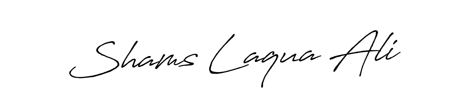 Make a beautiful signature design for name Shams Laqua Ali. With this signature (Antro_Vectra_Bolder) style, you can create a handwritten signature for free. Shams Laqua Ali signature style 7 images and pictures png