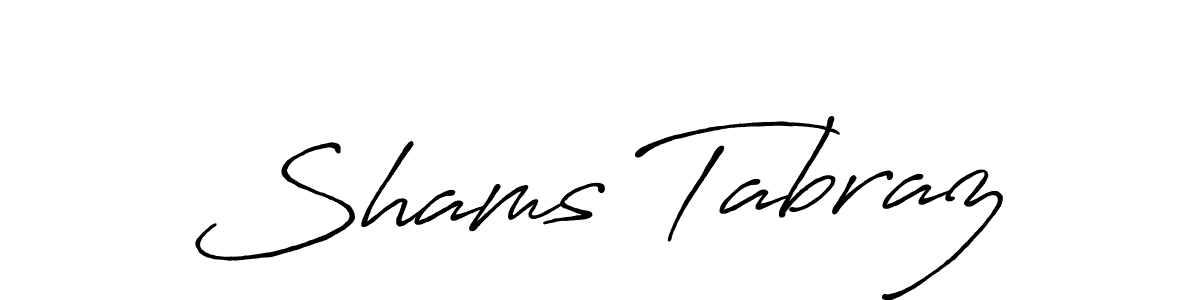 How to make Shams Tabraz name signature. Use Antro_Vectra_Bolder style for creating short signs online. This is the latest handwritten sign. Shams Tabraz signature style 7 images and pictures png