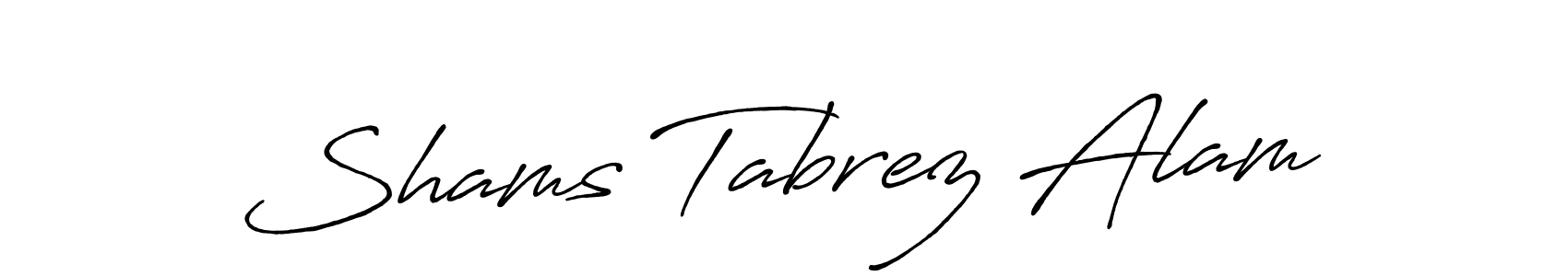 Create a beautiful signature design for name Shams Tabrez Alam. With this signature (Antro_Vectra_Bolder) fonts, you can make a handwritten signature for free. Shams Tabrez Alam signature style 7 images and pictures png