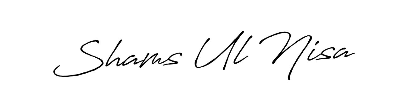 How to make Shams Ul Nisa name signature. Use Antro_Vectra_Bolder style for creating short signs online. This is the latest handwritten sign. Shams Ul Nisa signature style 7 images and pictures png