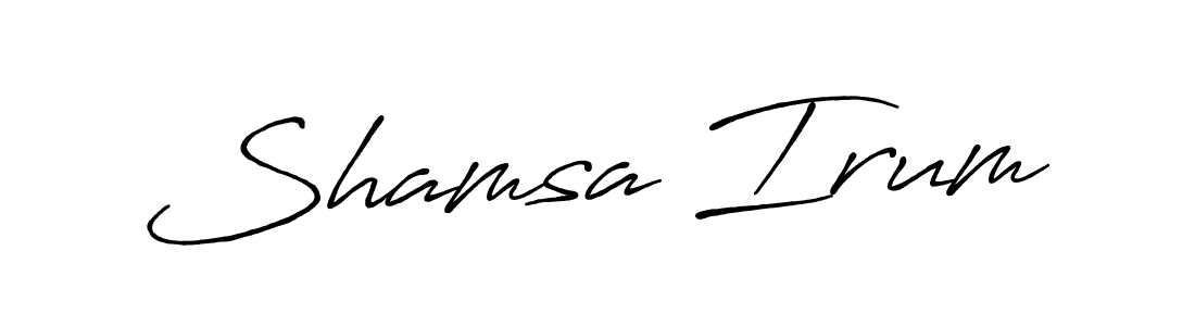 Shamsa Irum stylish signature style. Best Handwritten Sign (Antro_Vectra_Bolder) for my name. Handwritten Signature Collection Ideas for my name Shamsa Irum. Shamsa Irum signature style 7 images and pictures png