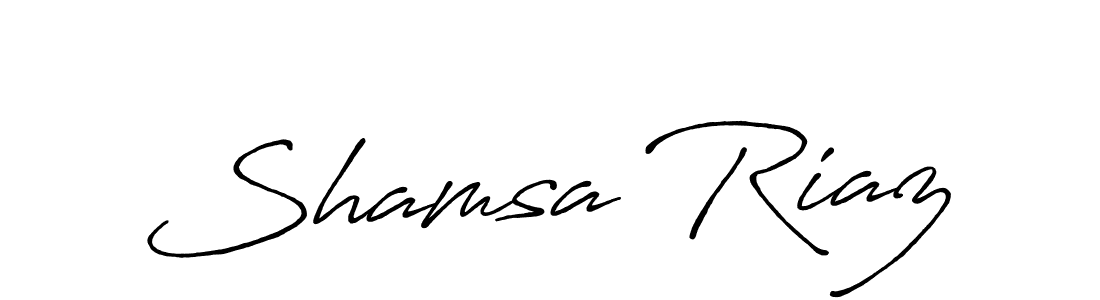 Use a signature maker to create a handwritten signature online. With this signature software, you can design (Antro_Vectra_Bolder) your own signature for name Shamsa Riaz. Shamsa Riaz signature style 7 images and pictures png