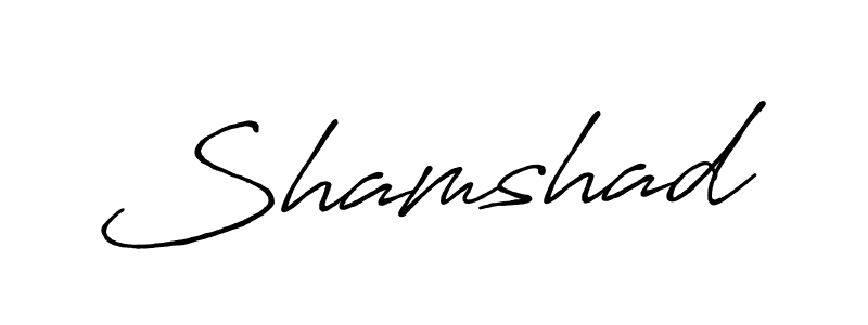 Create a beautiful signature design for name Shamshad. With this signature (Antro_Vectra_Bolder) fonts, you can make a handwritten signature for free. Shamshad signature style 7 images and pictures png