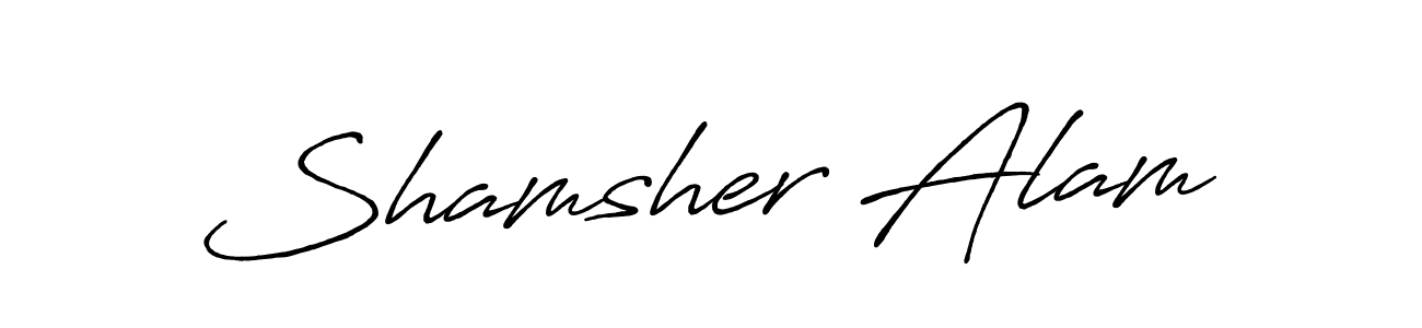 Use a signature maker to create a handwritten signature online. With this signature software, you can design (Antro_Vectra_Bolder) your own signature for name Shamsher Alam. Shamsher Alam signature style 7 images and pictures png