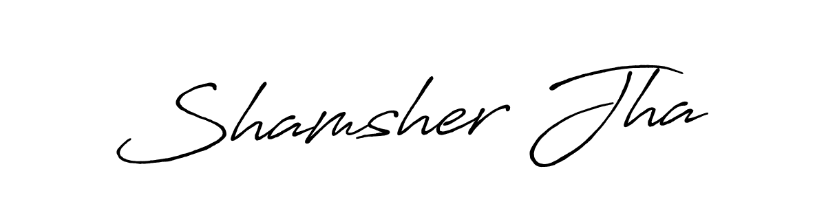 Use a signature maker to create a handwritten signature online. With this signature software, you can design (Antro_Vectra_Bolder) your own signature for name Shamsher Jha. Shamsher Jha signature style 7 images and pictures png