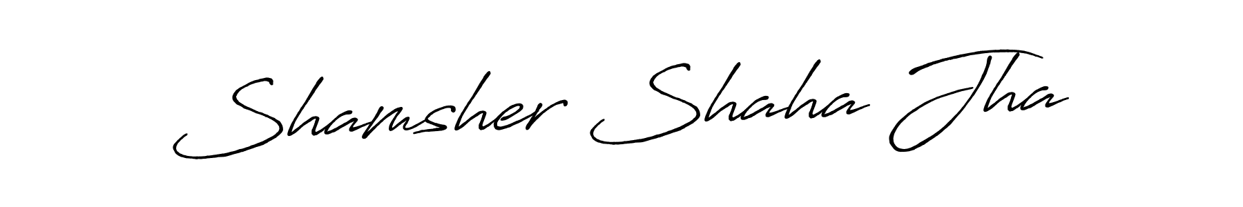 Design your own signature with our free online signature maker. With this signature software, you can create a handwritten (Antro_Vectra_Bolder) signature for name Shamsher Shaha Jha. Shamsher Shaha Jha signature style 7 images and pictures png