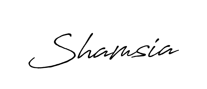 Shamsia stylish signature style. Best Handwritten Sign (Antro_Vectra_Bolder) for my name. Handwritten Signature Collection Ideas for my name Shamsia. Shamsia signature style 7 images and pictures png