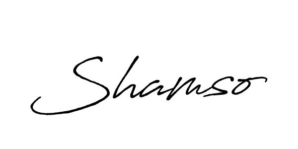 Create a beautiful signature design for name Shamso. With this signature (Antro_Vectra_Bolder) fonts, you can make a handwritten signature for free. Shamso signature style 7 images and pictures png