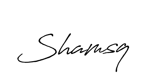 Make a beautiful signature design for name Shamsq. With this signature (Antro_Vectra_Bolder) style, you can create a handwritten signature for free. Shamsq signature style 7 images and pictures png