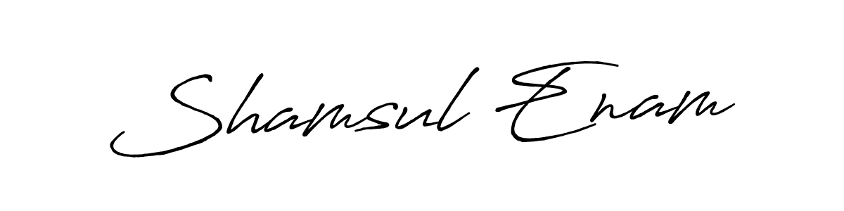 How to make Shamsul Enam name signature. Use Antro_Vectra_Bolder style for creating short signs online. This is the latest handwritten sign. Shamsul Enam signature style 7 images and pictures png