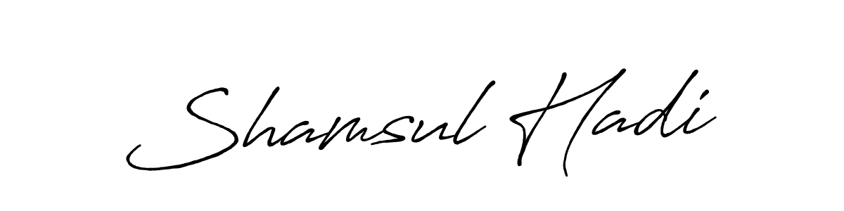 Use a signature maker to create a handwritten signature online. With this signature software, you can design (Antro_Vectra_Bolder) your own signature for name Shamsul Hadi. Shamsul Hadi signature style 7 images and pictures png