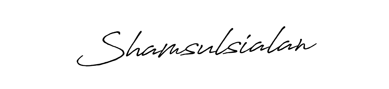 Make a beautiful signature design for name Shamsulsialan. With this signature (Antro_Vectra_Bolder) style, you can create a handwritten signature for free. Shamsulsialan signature style 7 images and pictures png