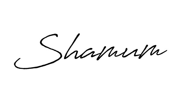 How to make Shamum name signature. Use Antro_Vectra_Bolder style for creating short signs online. This is the latest handwritten sign. Shamum signature style 7 images and pictures png