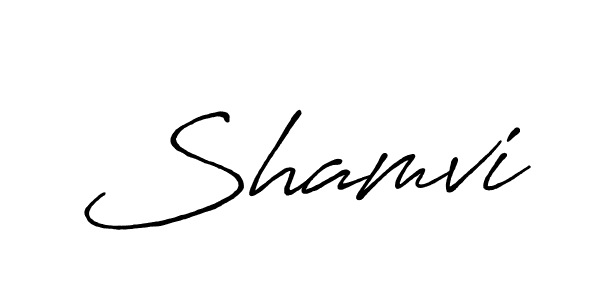 Create a beautiful signature design for name Shamvi. With this signature (Antro_Vectra_Bolder) fonts, you can make a handwritten signature for free. Shamvi signature style 7 images and pictures png