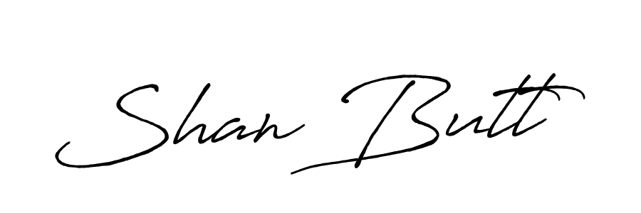 Use a signature maker to create a handwritten signature online. With this signature software, you can design (Antro_Vectra_Bolder) your own signature for name Shan Butt. Shan Butt signature style 7 images and pictures png