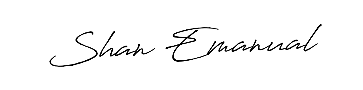 Make a beautiful signature design for name Shan Emanual. With this signature (Antro_Vectra_Bolder) style, you can create a handwritten signature for free. Shan Emanual signature style 7 images and pictures png