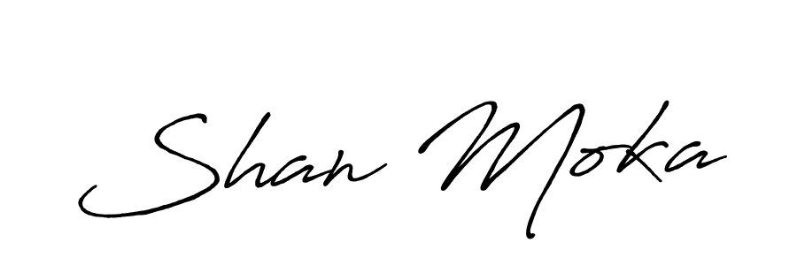 Similarly Antro_Vectra_Bolder is the best handwritten signature design. Signature creator online .You can use it as an online autograph creator for name Shan Moka. Shan Moka signature style 7 images and pictures png
