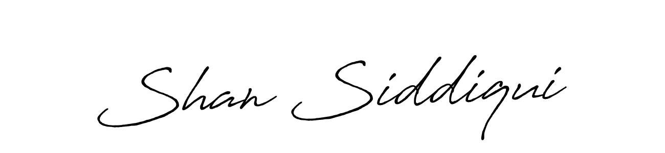 Create a beautiful signature design for name Shan Siddiqui. With this signature (Antro_Vectra_Bolder) fonts, you can make a handwritten signature for free. Shan Siddiqui signature style 7 images and pictures png