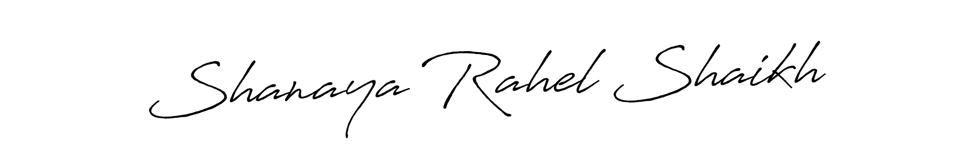 The best way (Antro_Vectra_Bolder) to make a short signature is to pick only two or three words in your name. The name Shanaya Rahel Shaikh include a total of six letters. For converting this name. Shanaya Rahel Shaikh signature style 7 images and pictures png