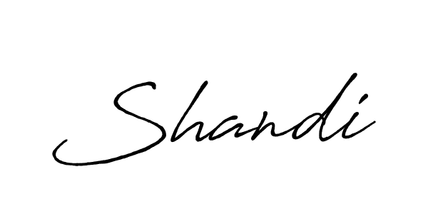 How to make Shandi name signature. Use Antro_Vectra_Bolder style for creating short signs online. This is the latest handwritten sign. Shandi signature style 7 images and pictures png
