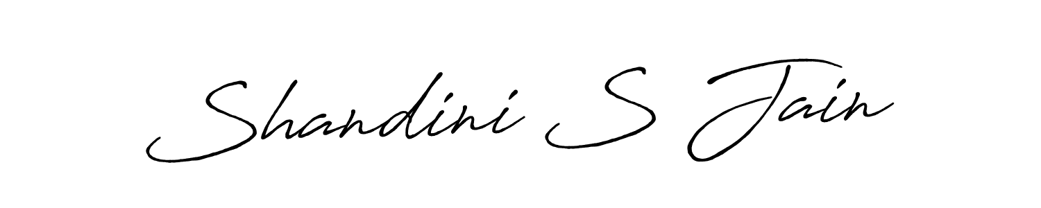 Create a beautiful signature design for name Shandini S Jain. With this signature (Antro_Vectra_Bolder) fonts, you can make a handwritten signature for free. Shandini S Jain signature style 7 images and pictures png