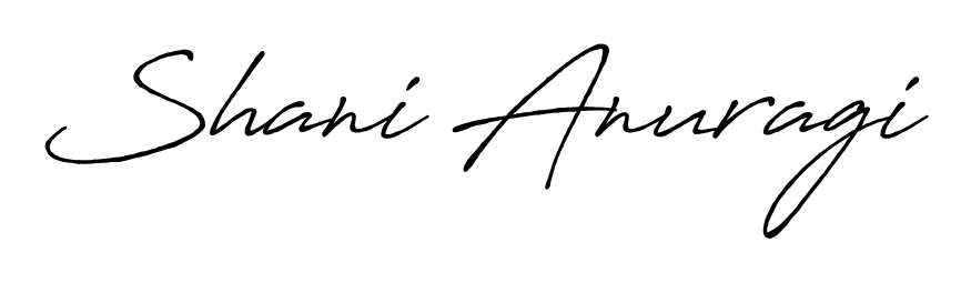 A modern signature idea for name Shani Anuragi using Antro_Vectra_Bolder font. Clean strokes and elegant curves make it stand out instantly. Shani Anuragi signature style 7 images and pictures png
