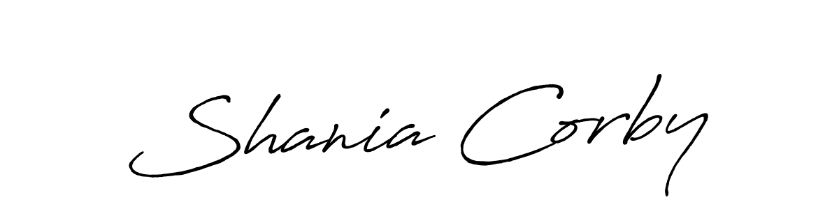 Shania Corby stylish signature style. Best Handwritten Sign (Antro_Vectra_Bolder) for my name. Handwritten Signature Collection Ideas for my name Shania Corby. Shania Corby signature style 7 images and pictures png