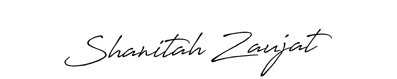 Create a beautiful signature design for name Shanitah Zaujat. With this signature (Antro_Vectra_Bolder) fonts, you can make a handwritten signature for free. Shanitah Zaujat signature style 7 images and pictures png