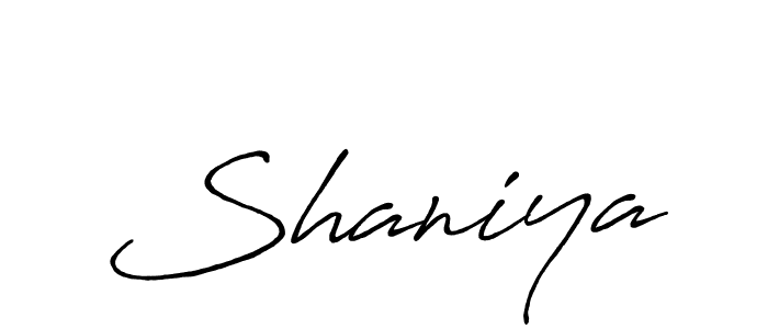 Make a beautiful signature design for name Shaniya. With this signature (Antro_Vectra_Bolder) style, you can create a handwritten signature for free. Shaniya signature style 7 images and pictures png