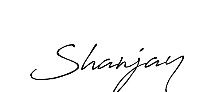 Use a signature maker to create a handwritten signature online. With this signature software, you can design (Antro_Vectra_Bolder) your own signature for name Shanjay. Shanjay signature style 7 images and pictures png