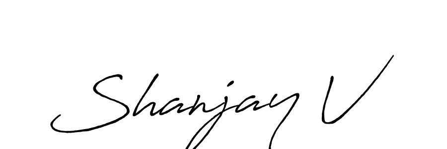 Best and Professional Signature Style for Shanjay V. Antro_Vectra_Bolder Best Signature Style Collection. Shanjay V signature style 7 images and pictures png