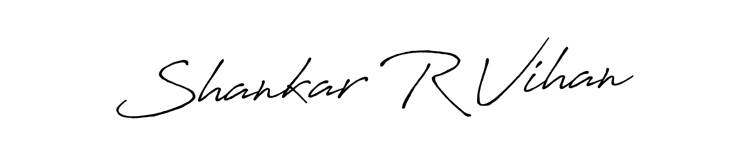 The best way (Antro_Vectra_Bolder) to make a short signature is to pick only two or three words in your name. The name Shankar R Vihan include a total of six letters. For converting this name. Shankar R Vihan signature style 7 images and pictures png