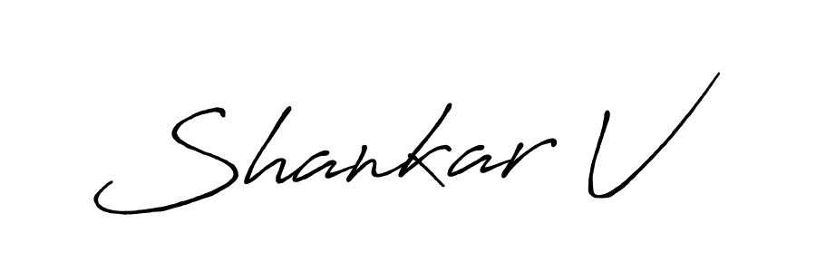 Create a beautiful signature design for name Shankar V. With this signature (Antro_Vectra_Bolder) fonts, you can make a handwritten signature for free. Shankar V signature style 7 images and pictures png
