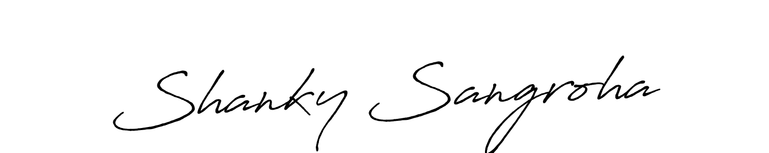 Make a short Shanky Sangroha signature style. Manage your documents anywhere anytime using Antro_Vectra_Bolder. Create and add eSignatures, submit forms, share and send files easily. Shanky Sangroha signature style 7 images and pictures png