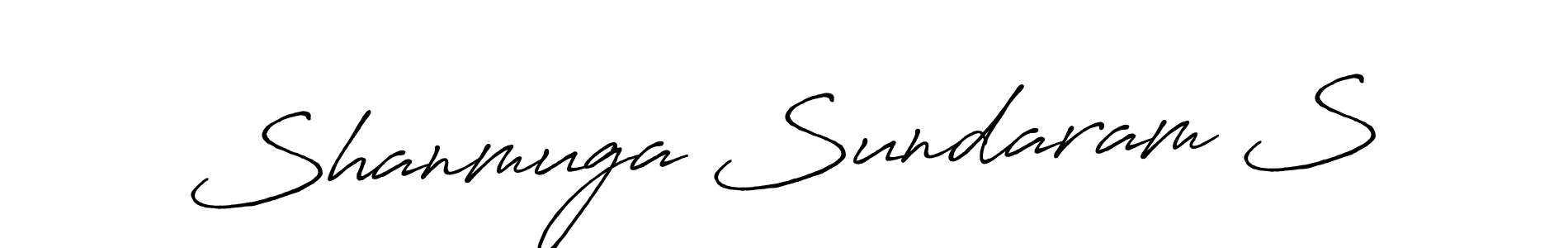 The best way (Antro_Vectra_Bolder) to make a short signature is to pick only two or three words in your name. The name Shanmuga Sundaram S include a total of six letters. For converting this name. Shanmuga Sundaram S signature style 7 images and pictures png