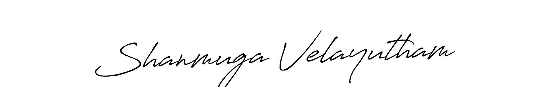 Also we have Shanmuga Velayutham name is the best signature style. Create professional handwritten signature collection using Antro_Vectra_Bolder autograph style. Shanmuga Velayutham signature style 7 images and pictures png