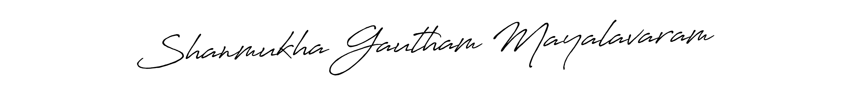 if you are searching for the best signature style for your name Shanmukha Gautham Mayalavaram. so please give up your signature search. here we have designed multiple signature styles  using Antro_Vectra_Bolder. Shanmukha Gautham Mayalavaram signature style 7 images and pictures png