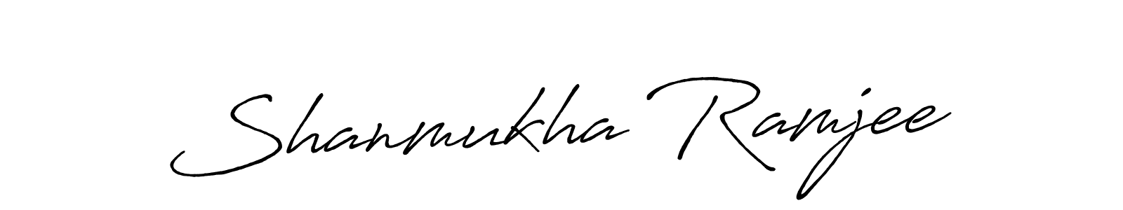 Use a signature maker to create a handwritten signature online. With this signature software, you can design (Antro_Vectra_Bolder) your own signature for name Shanmukha Ramjee. Shanmukha Ramjee signature style 7 images and pictures png