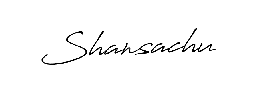 Use a signature maker to create a handwritten signature online. With this signature software, you can design (Antro_Vectra_Bolder) your own signature for name Shansachu. Shansachu signature style 7 images and pictures png
