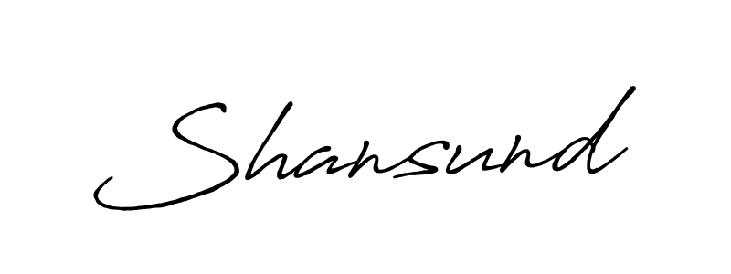 Create a beautiful signature design for name Shansund. With this signature (Antro_Vectra_Bolder) fonts, you can make a handwritten signature for free. Shansund signature style 7 images and pictures png