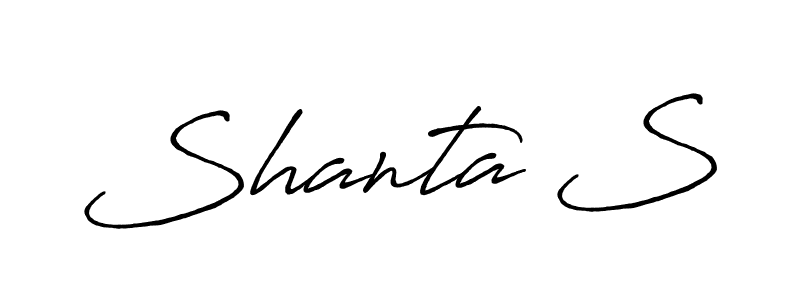 Similarly Antro_Vectra_Bolder is the best handwritten signature design. Signature creator online .You can use it as an online autograph creator for name Shanta S. Shanta S signature style 7 images and pictures png