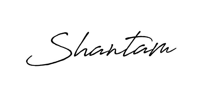 Use a signature maker to create a handwritten signature online. With this signature software, you can design (Antro_Vectra_Bolder) your own signature for name Shantam. Shantam signature style 7 images and pictures png