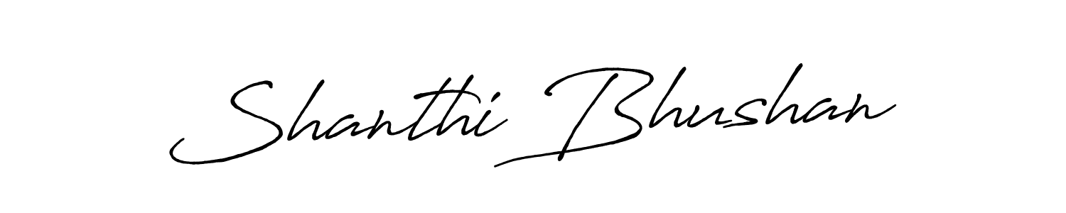 Antro_Vectra_Bolder is a professional signature style that is perfect for those who want to add a touch of class to their signature. It is also a great choice for those who want to make their signature more unique. Get Shanthi Bhushan name to fancy signature for free. Shanthi Bhushan signature style 7 images and pictures png