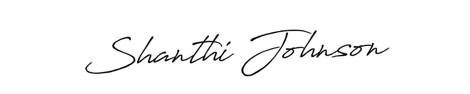 How to make Shanthi Johnson signature? Antro_Vectra_Bolder is a professional autograph style. Create handwritten signature for Shanthi Johnson name. Shanthi Johnson signature style 7 images and pictures png