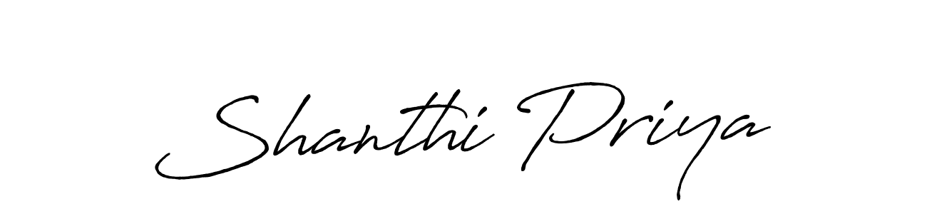 How to make Shanthi Priya signature? Antro_Vectra_Bolder is a professional autograph style. Create handwritten signature for Shanthi Priya name. Shanthi Priya signature style 7 images and pictures png