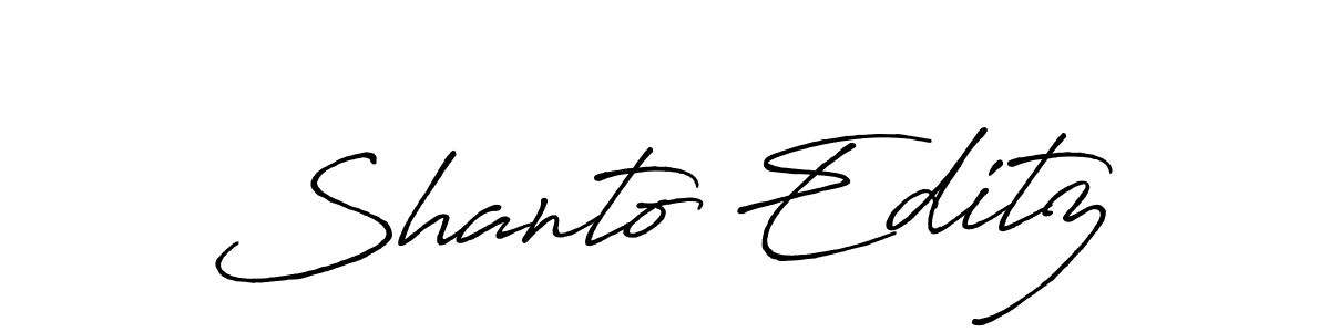 Shanto Editz stylish signature style. Best Handwritten Sign (Antro_Vectra_Bolder) for my name. Handwritten Signature Collection Ideas for my name Shanto Editz. Shanto Editz signature style 7 images and pictures png