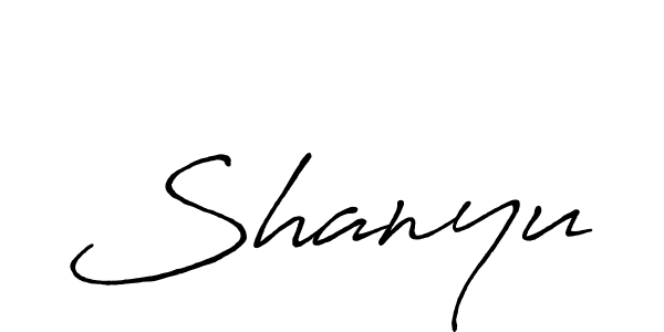 Create a beautiful signature design for name Shanyu. With this signature (Antro_Vectra_Bolder) fonts, you can make a handwritten signature for free. Shanyu signature style 7 images and pictures png
