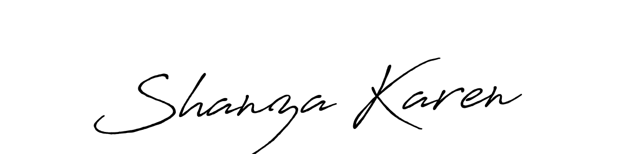 Design your own signature with our free online signature maker. With this signature software, you can create a handwritten (Antro_Vectra_Bolder) signature for name Shanza Karen. Shanza Karen signature style 7 images and pictures png