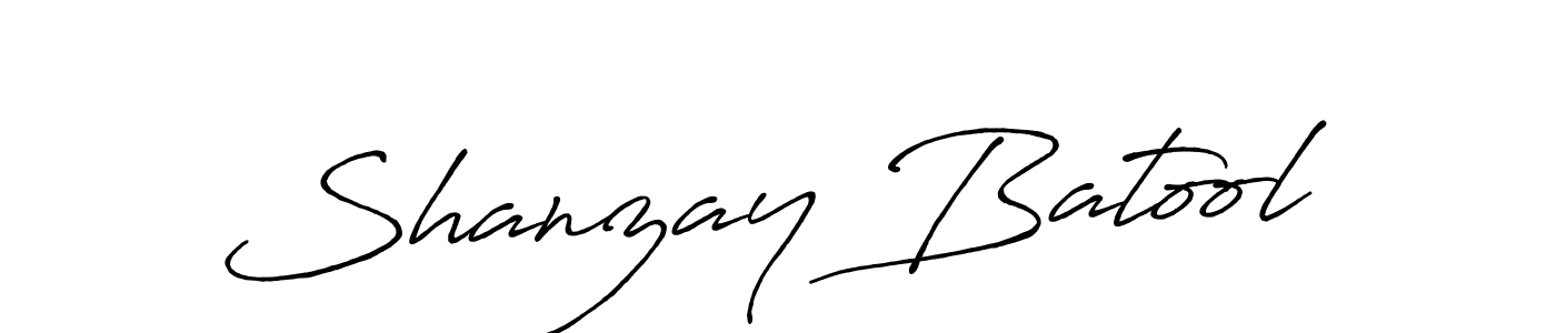 Create a beautiful signature design for name Shanzay Batool. With this signature (Antro_Vectra_Bolder) fonts, you can make a handwritten signature for free. Shanzay Batool signature style 7 images and pictures png