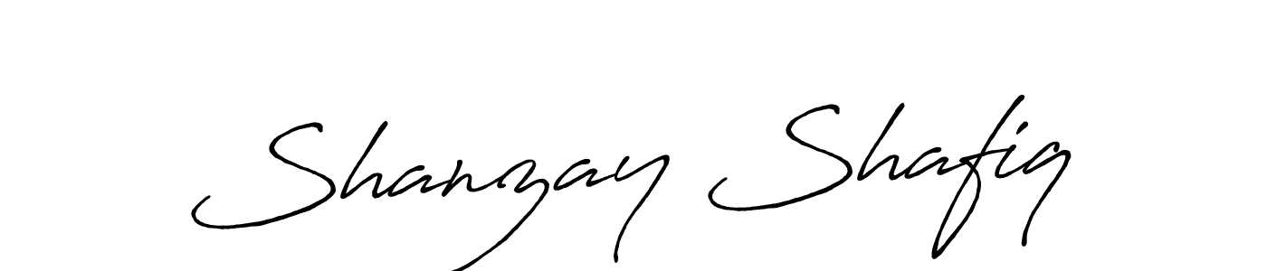 The best way (Antro_Vectra_Bolder) to make a short signature is to pick only two or three words in your name. The name Shanzay Shafiq include a total of six letters. For converting this name. Shanzay Shafiq signature style 7 images and pictures png